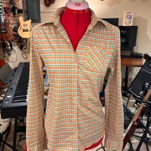 Colorful Plaid Button-Up Shirt